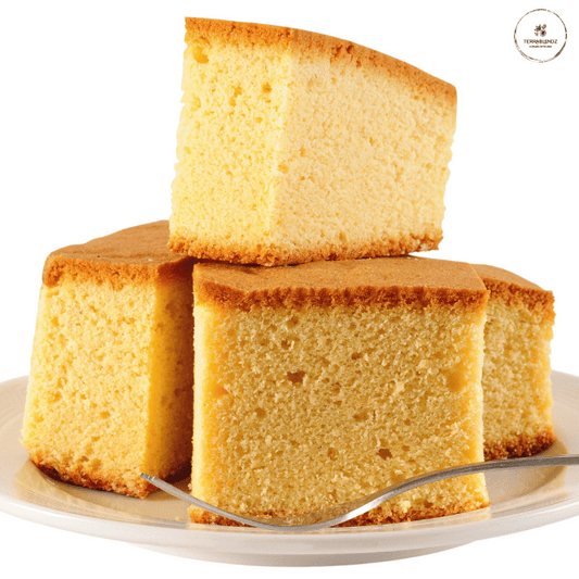 Sponge Cake on a white plate