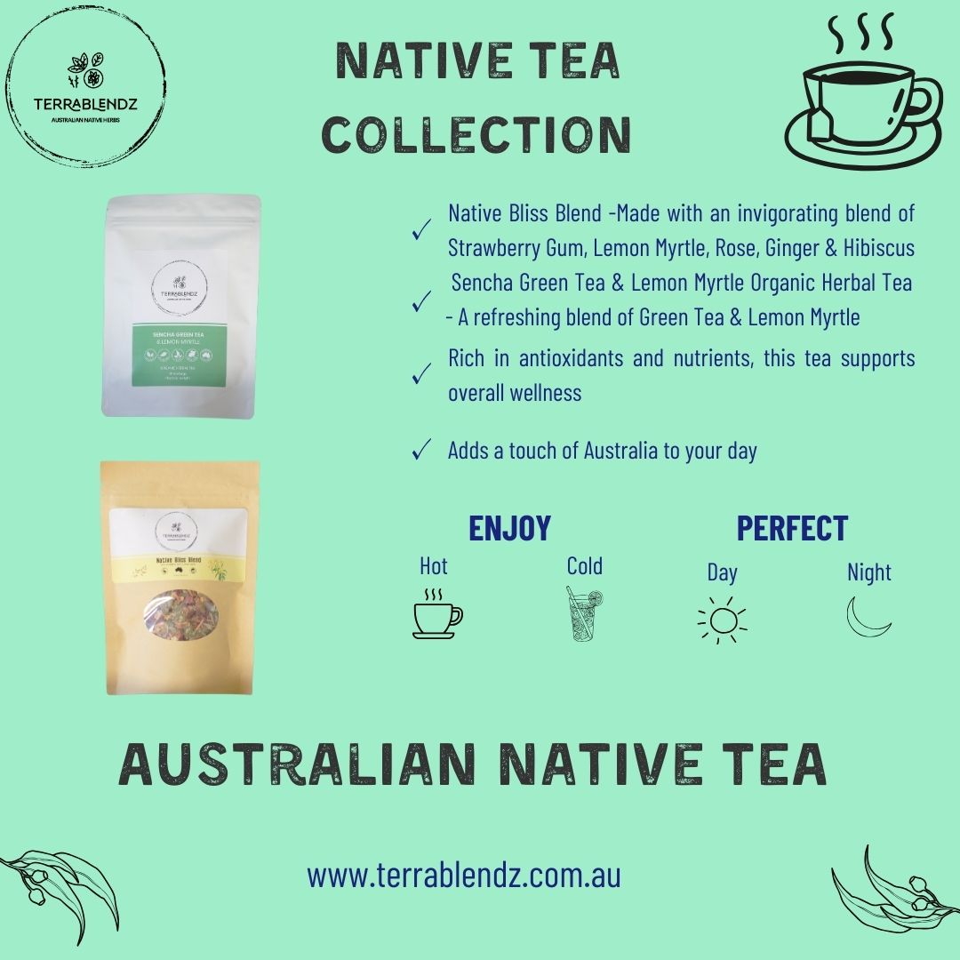 Terrablendz Native Tea Collection Informational Flyer.