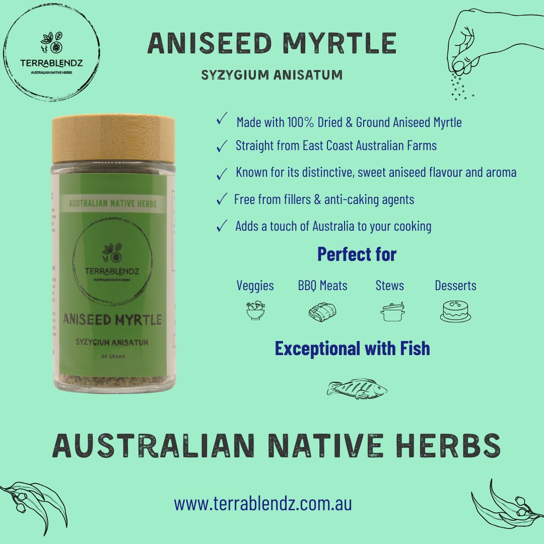 Dried Aniseed Myrtle (Syzygium Anisatum) Informational Flyer.