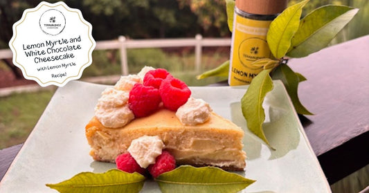 Lemon Myrtle and White Chocolate Cheesecake – Australian native herb dessert recipe by Terrablendz