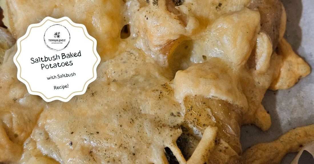 Terrablendz Saltbush Baked Potatoes using dried and ground Saltbush