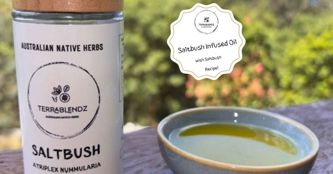 Saltbush infused oils and vinegars made with Terrablendz dried Australian saltbush