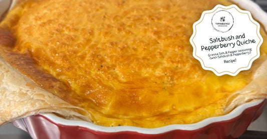 Saltbush and Pepperberry Quiche seasoned with Terrablendz Granite BBQ rub and native Australian seasoning blend