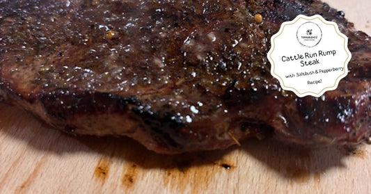Rump steak seasoned with Terrablendz Cattle Run Steak Rub featuring Australian Saltbush and Tasmanian Pepperberry