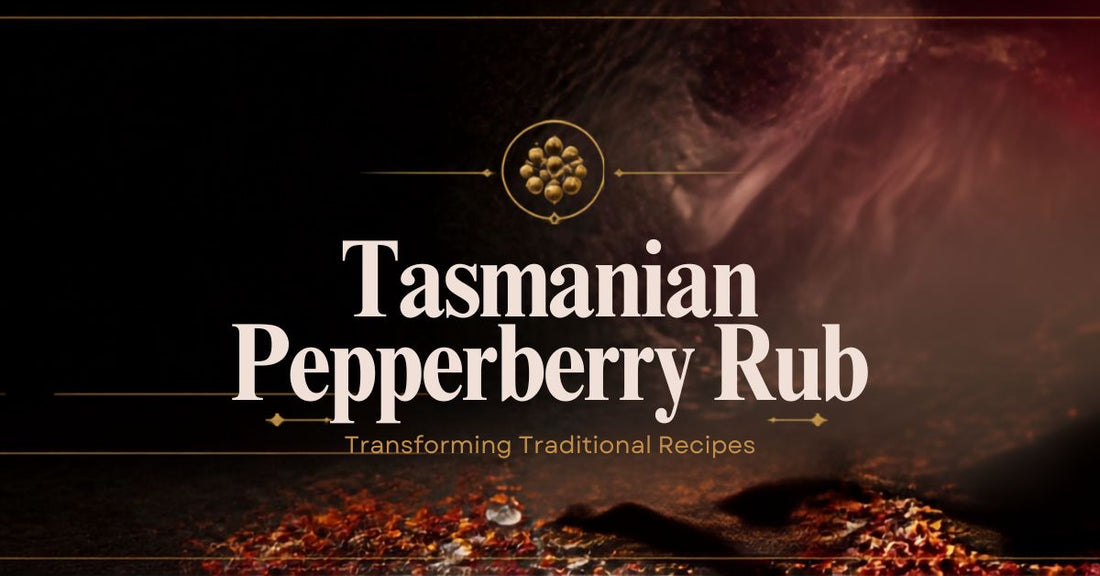 Tasmanian Pepperberry rub with grilled meats and vegetables — bold Australian BBQ seasoning by Terrablendz