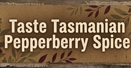 Taste Tasmanian Pepperberry Spice — dried Tasmanian Pepperberry banner by Terrablendz Australian native BBQ seasoning