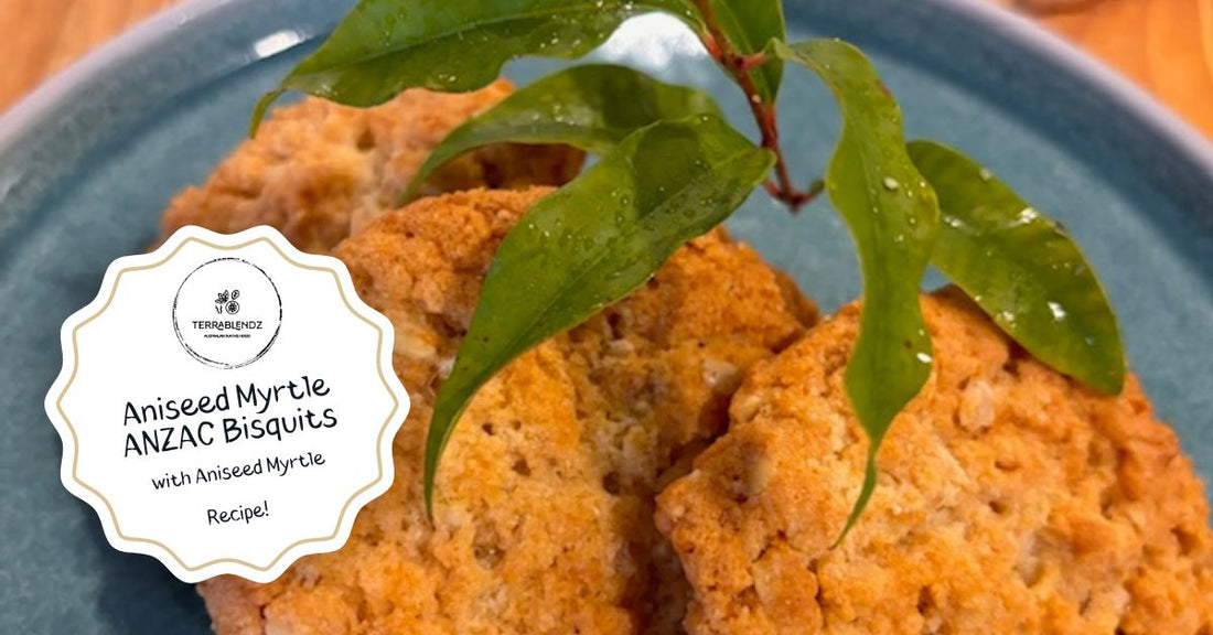 Aniseed Myrtle ANZAC Biscuits made with Terrablendz Aniseed Myrtle