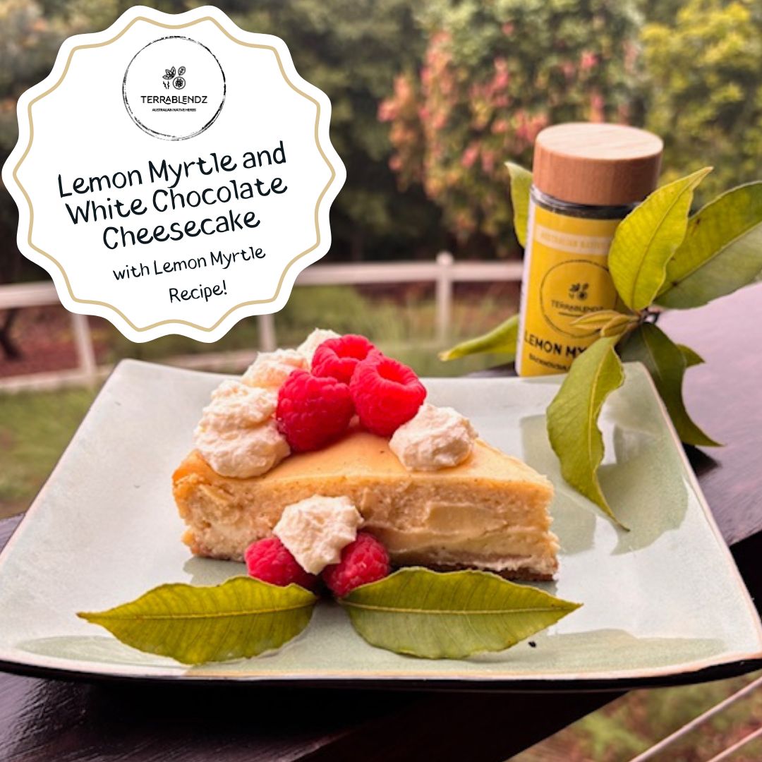 Lemon Myrtle and White Chocolate Cheesecake