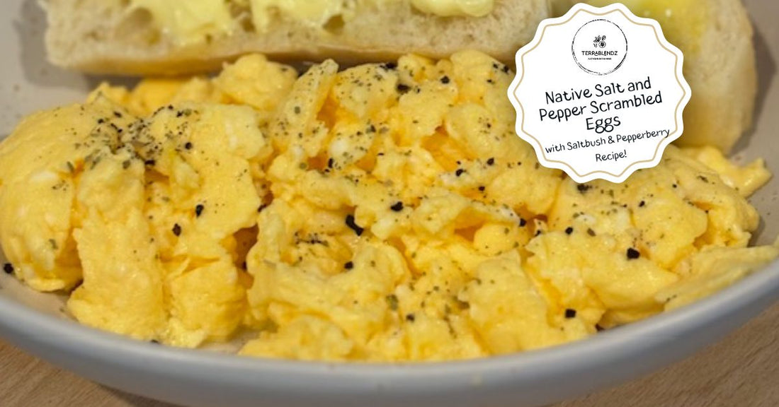 Native Salt & Pepper Scrambled Eggs using Saltbush and Pepperberry 