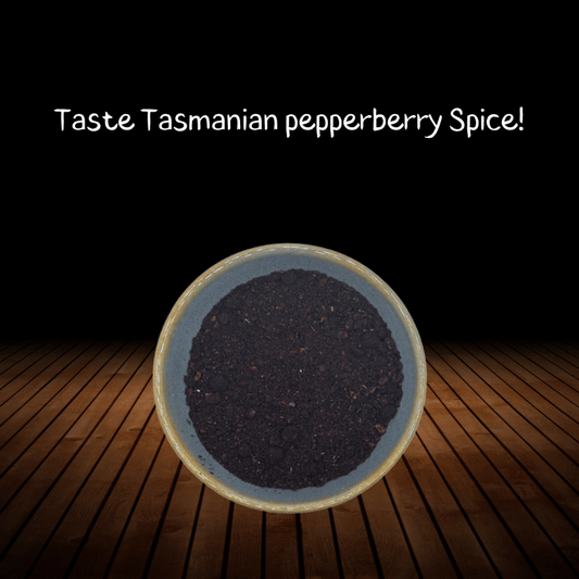 Taste Tasmanian Pepperberry Spice, ground Pepperberry in a bowl.