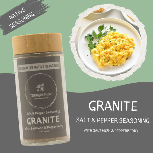 Granite Salt & Pepper Seasoning (with Saltbush & Pepperberry).